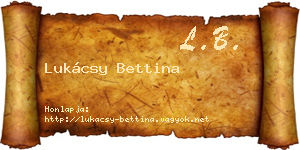 Lukácsy Bettina névjegykártya